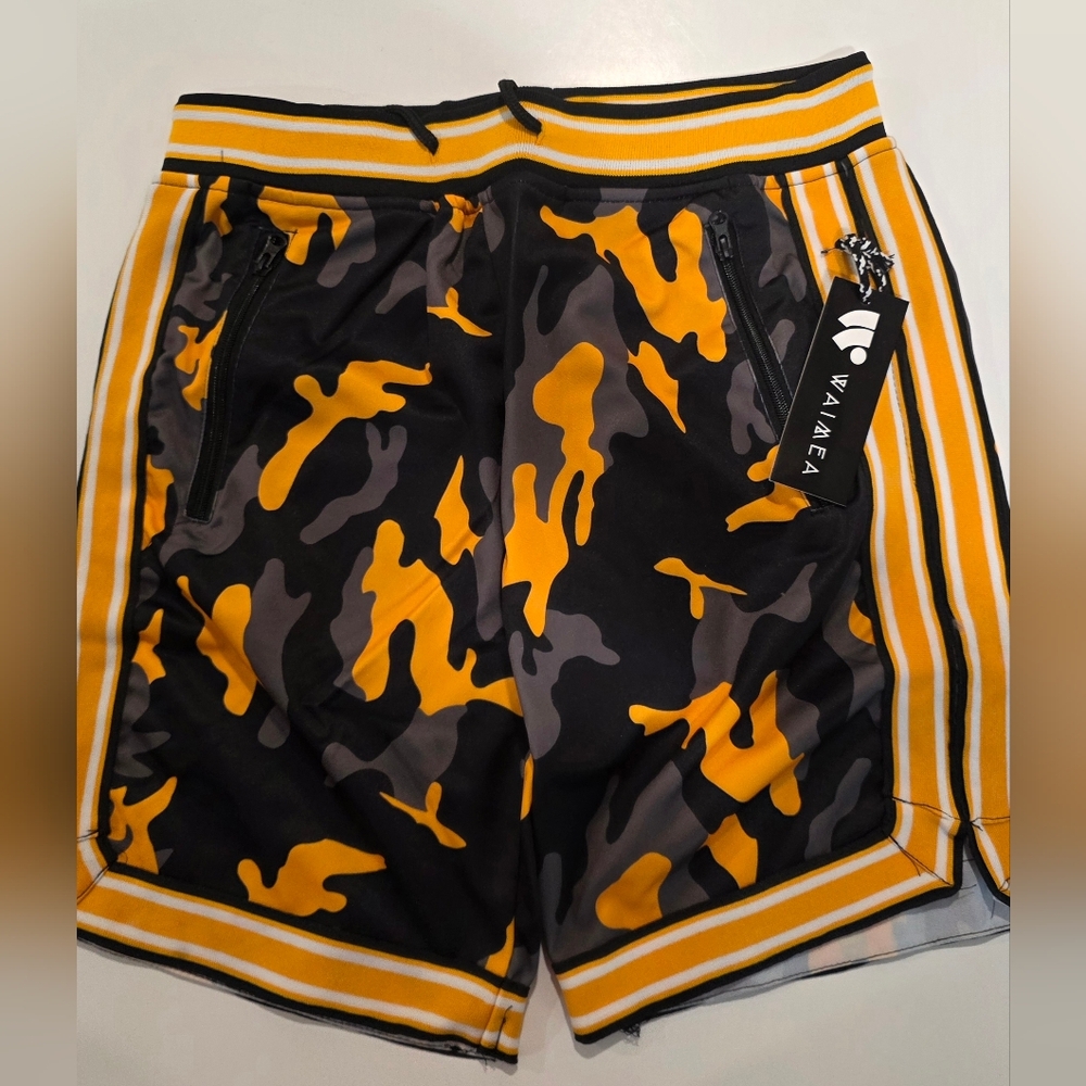 Men's Waimea Camo Shorts - Olive And Mustard M